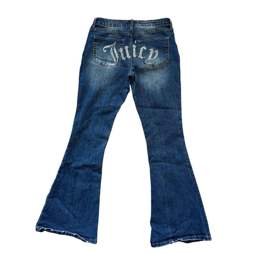 Juicy Couture Lunita Jeans Women’s 9/29 Flare Rhinestone “Juicy” Pocket Denim - Picture 2 of 7